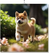 Carrelage Avec Impression | Cadeau | Puppy dans le Jardin | Shiba