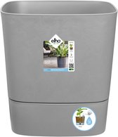 Elho Greensense Aqua Care Vierkant 38 - Bloempot voor Binnen met Waterreservoir - 100% Gerecycled Plastic - Ø 38.0 x H 38.9 cm - Licht Beton