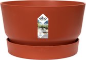 Elho Greenville Schaal 33 - Plantenschaal met Waterreservoir - 100% Gerecycled Plastic - Ø 32.5 x H 19.4 cm - Brique