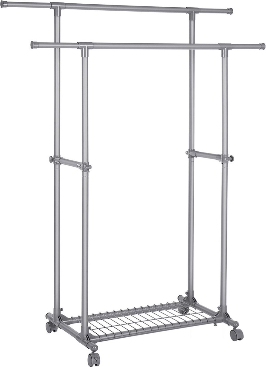 Kledingrek – Op wielen – Grijs