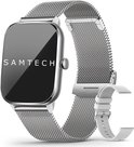 SAMTECH Smartwatch Ultra Thin Pro Serie 5 – Dames & Heren – Sport horloge – Stappenteller, Calorie Teller, Slaap meter, HD – IOS & Android – Grijs / Zilver