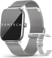 SAMTECH Smartwatch Ultra Thin Pro Series 5 - Femme & Homme - Montre de Sport - Podomètre, Compteur de calories, Compteur de sommeil, HD - IOS & Android - Grijs / Argent