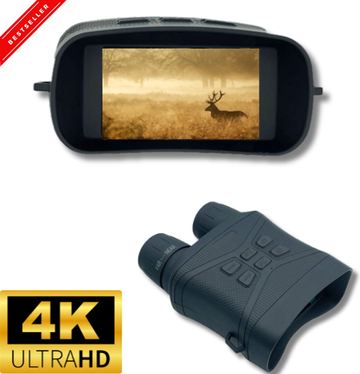 Nachtkijker met Infrarood - Night Vision - 4K Ultra HD & 42MP - Warmtebeeld - 300M - Ingebouwde Batterij