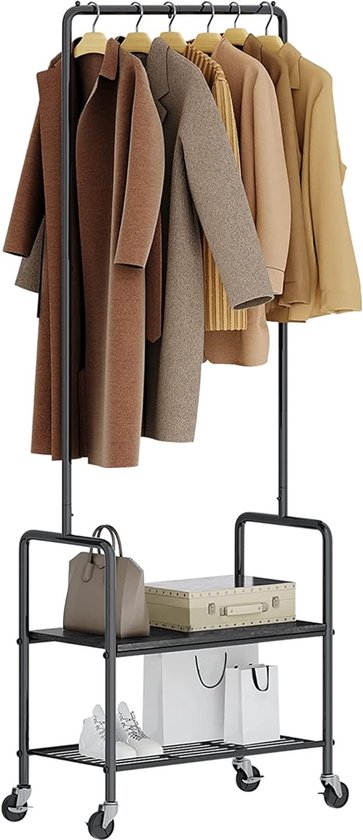 Hoge Kwaliteit Decor Retro Stijl Metalen Industriële Pijp Kleding Rek Op Wielen