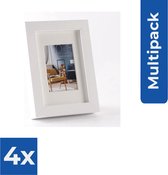 ZEP - Houten Fotolijst Niki White voor foto formaat 9x13 of 13x18 - V5957W - Fotolijst - Voordeelverpakking 4 stuks
