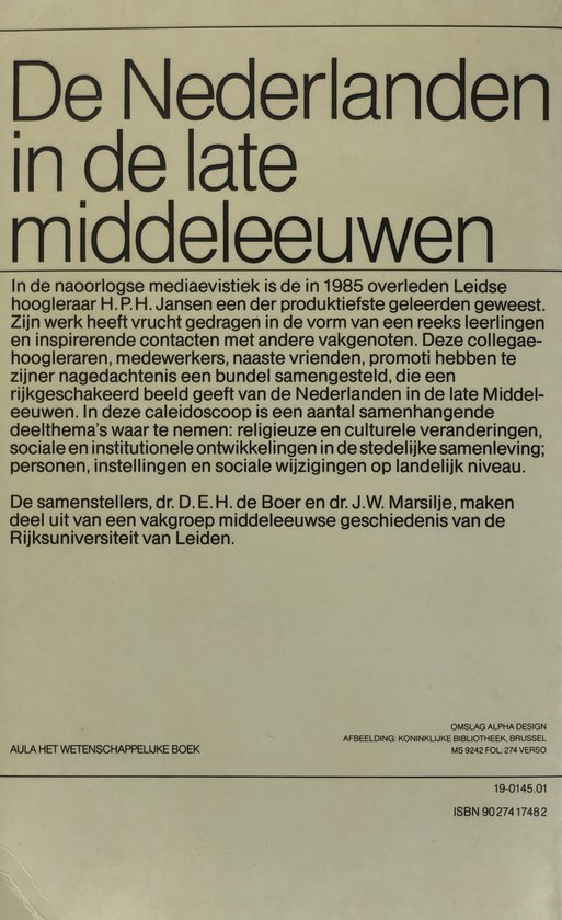 Nederlanden in de late middeleeuwen, D.E.H. de Boer 9789027417480 Boeken bol