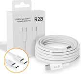 Câble R2B® USB-C vers USB-C - 1 mètre - Extra robuste - Chargeur USB-C - Wit