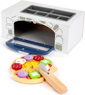 speelgoed de cuisine en bois - four à pizza - avec ingrédients et ustensiles de cuisine - 29x16x12 cm
