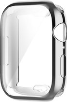 Watch case screenprotector - hoesje - geschikt voor Apple Watch Series 7/8/9 - 45 mm - zilver