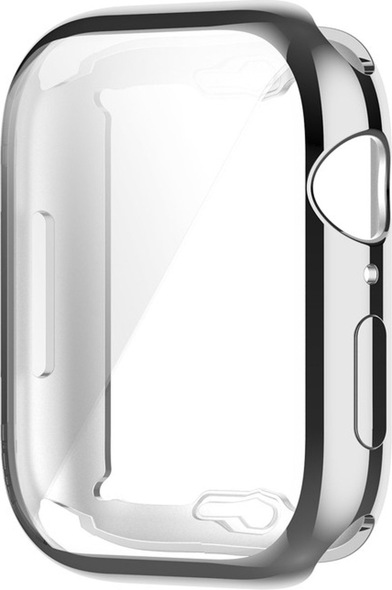 Watch case screenprotector - hoesje - geschikt voor Apple Watch Series 7/8/9 - 45 mm - zilver