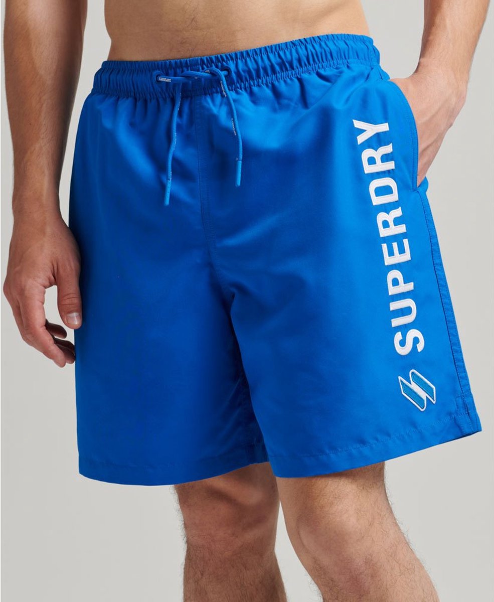 Superdry Gerecyclede zwemshort met appliqué 48 cm Heren Zwembroeken Blauw