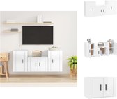 vidaXL TV-meubel Set - Hoogglans Wit - Klassiek Design - 57x34.5x40cm - 2x40x34.5x60cm - Kast