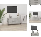 vidaXL TV-meubel Industrial - Betongrijs - 102 x 44.5 x 50 cm - Bewerkt hout en metaal - Kast