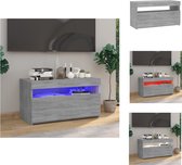 vidaXL TV-meubel Grey Sonoma Oak 75x35x40 cm - LED-verlichting - voldoende opbergruimte - Kast