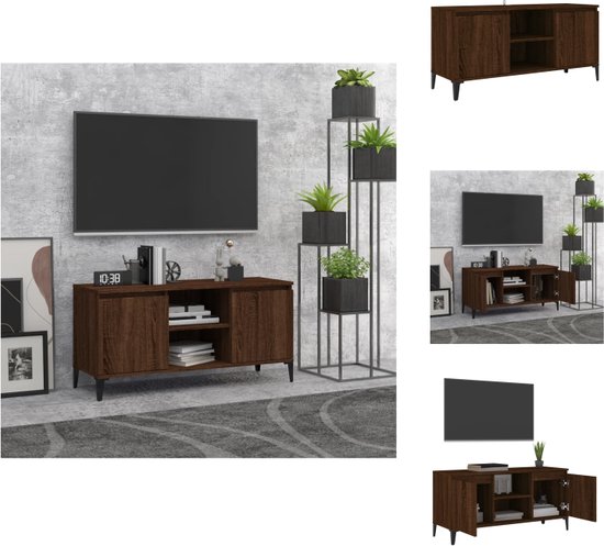 vidaXL TV-meubel Bruineiken - 103.5 x 35 x 50 cm - Stabiel en stevig - Kast