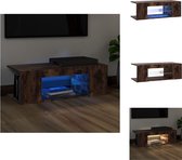vidaXL TV-meubel - LED-verlichting - 90 x 39 x 30 cm - gerookt eiken - Kast