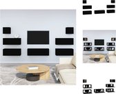 vidaXL Tv-meubelset - Klassiek - Wandgemonteerd - Zwart - 80x30x30 cm - 100x30x30 cm - 30.5x30x30 cm - Kast