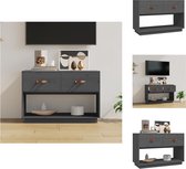 vidaXL TV-meubel - Massief grenenhout - 90 x 40 x 60 cm - Grijs - Kast