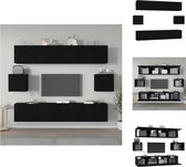 vidaXL Set de meubles de télévision - 80 x 30 x 30 cm - 30,5 x 30 x 30 cm - Zwart - Bois d'ingénierie - Meuble