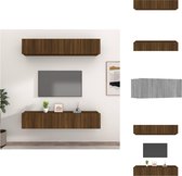 vidaXL Wandgemonteerde tv-meubels - Bruineiken - Set van 4 - 80x30x30 cm - Stevig bewerkt hout - Kast
