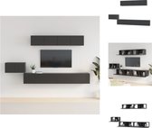 vidaXL TV-meubel set Zwart - 60 x 30 x 30 cm | 100 x 30 x 30 cm | 80 x 30 x 30 cm - Kast