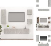 vidaXL TV-meubelset - Betongrijs - 2x30.5x30x30 cm + 1x30.5x30x90 cm + 2x80x30x30 cm - Kast