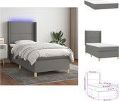 vidaXL Boxspring - LED verlichting - Pocketvering matras - Huidvriendelijk topmatras - Bed