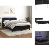 vidaXL Bed - LED - Fluwelen - Pocketvering - Huidvriendelijk - 193x144x78/88 cm - Bed