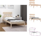 vidaXL Bedframe Grenenhout - 195.5 x 95.5 x 31 cm - Rustiek design - Bed