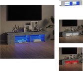 vidaXL TV-meubel Betongrijs 135x39x30 cm - LED verlichting - Kast