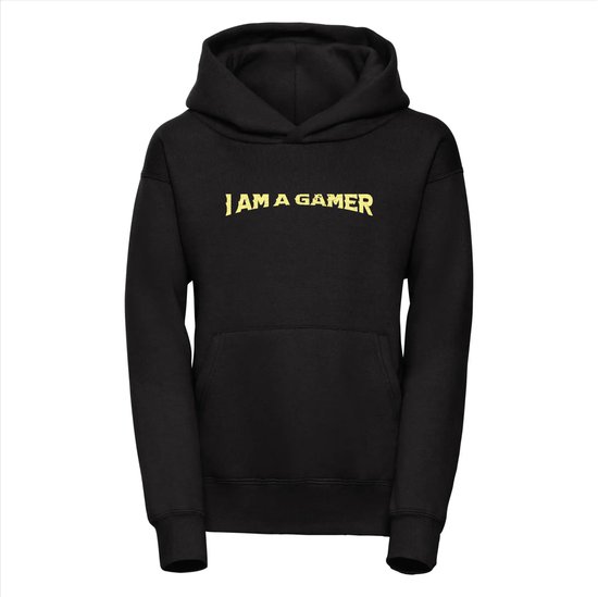 Hoodie kind - Sweater kind - I am a gamer - 152/164 - Hoodie zwart
