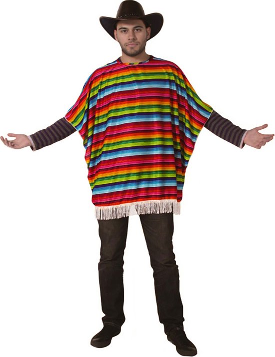 Mexicaanse kleding - Mexicaanse poncho - Carnavalskleding - Carnaval kostuum - Volwassenen - One size