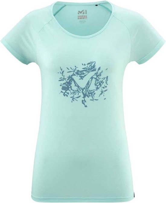 Millet Imja Wool Print T-shirt Met Korte Mouwen Blauw M Vrouw
