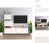 vidaXL Tv-meubelset - Hangkasten - Massief grenenhout - Wit - 45x30x35 cm - 60x30x35 cm - 80x30x35 cm - Kast