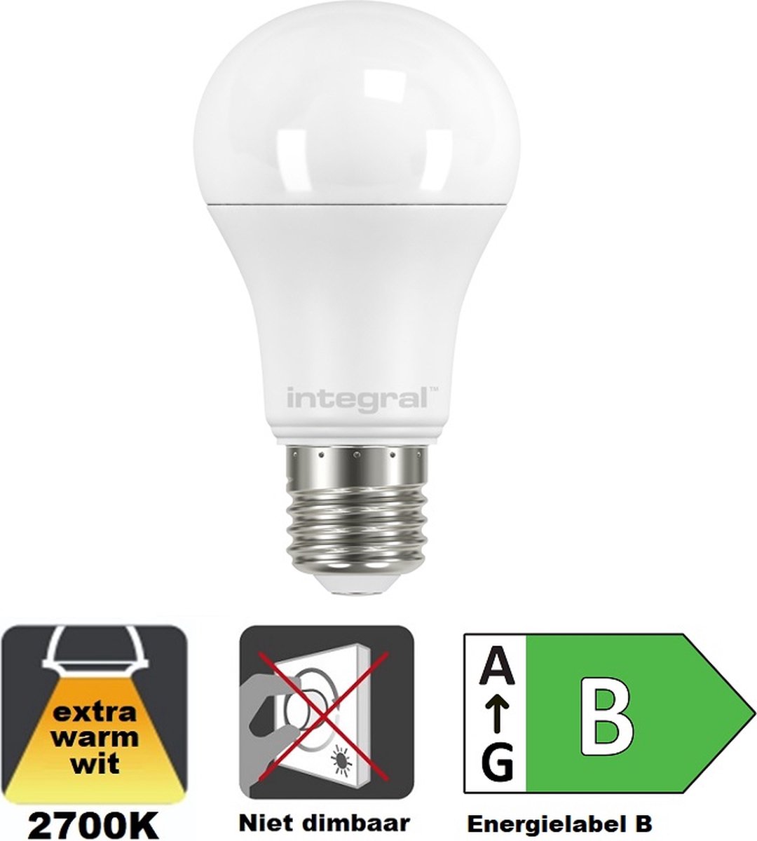 Ampoule LED Integral E27 5000K blanc froid 4,8W 470lumen capteur nuit/jour  sur