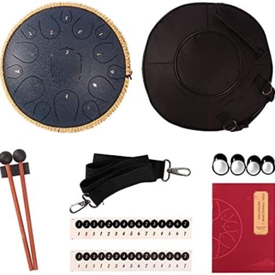 Steel Tongue Drum - Handpan Drum - Hangdrum - Marine van Voggenreiter — afbeelding 5