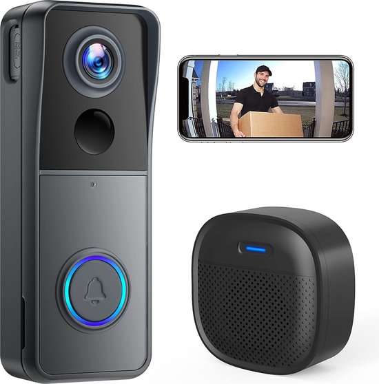 Sonnette vidéo intelligente sans fil avec caméra, sonnette sans