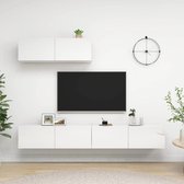 vidaXL TV-meubelset Hoogglans Wit 100x30x30 cm - Montage vereist - Kast