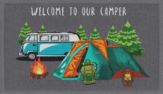 Kampeer Deurmat Camping Vuilvanger Mat Antislip Wasbaar Caravan Deurmat Buiten Binnen & Buiten 43 x 75 cm