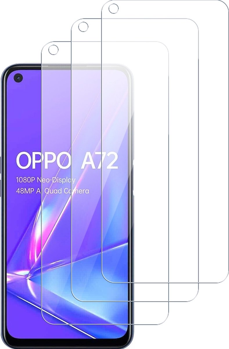 Mobigear Screenprotector geschikt voor OPPO A72 | Mobigear Screenprotector Folie - Case Friendly (3-Pack)