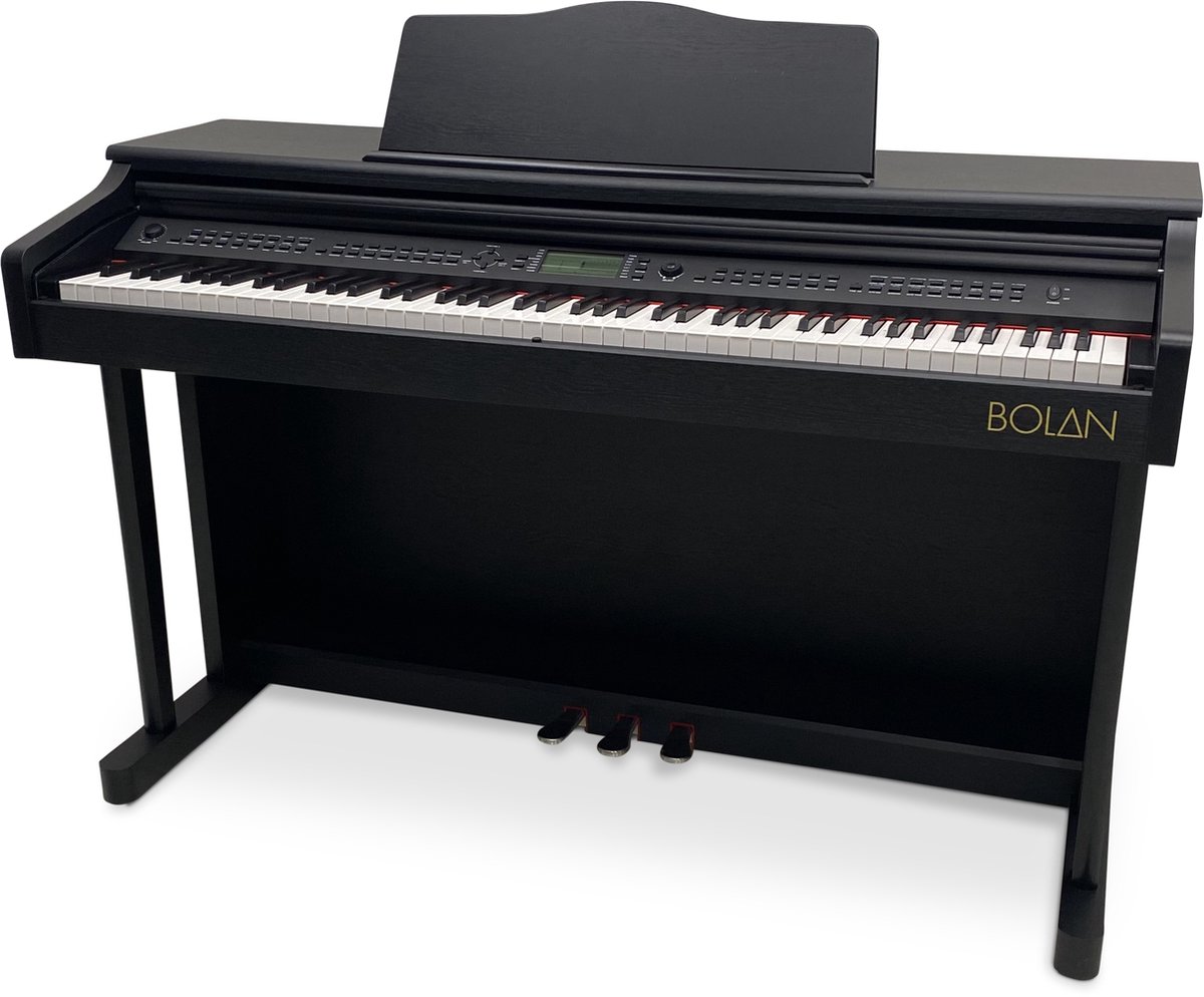 Bolan CP-2 digitale piano zwart - home piano met meubel - beginnerspiano - elektrische piano 88 toetsen - piano met veel geluiden en ritmebegeleiding