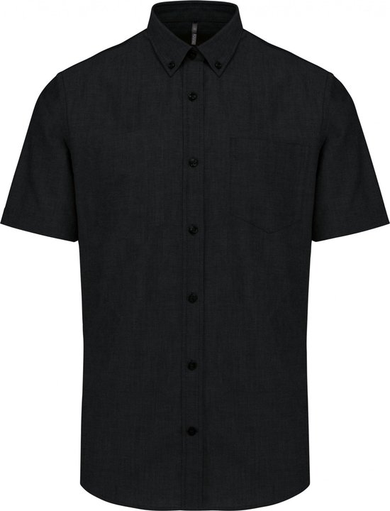 Overhemd Heren M Kariban Korte mouw Black 70% Katoen, 30% Polyester