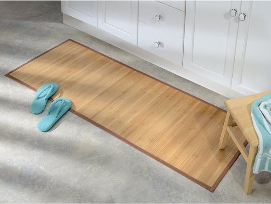 iDesign Antislip deurmat, waterafstotende bamboemat, grote loper