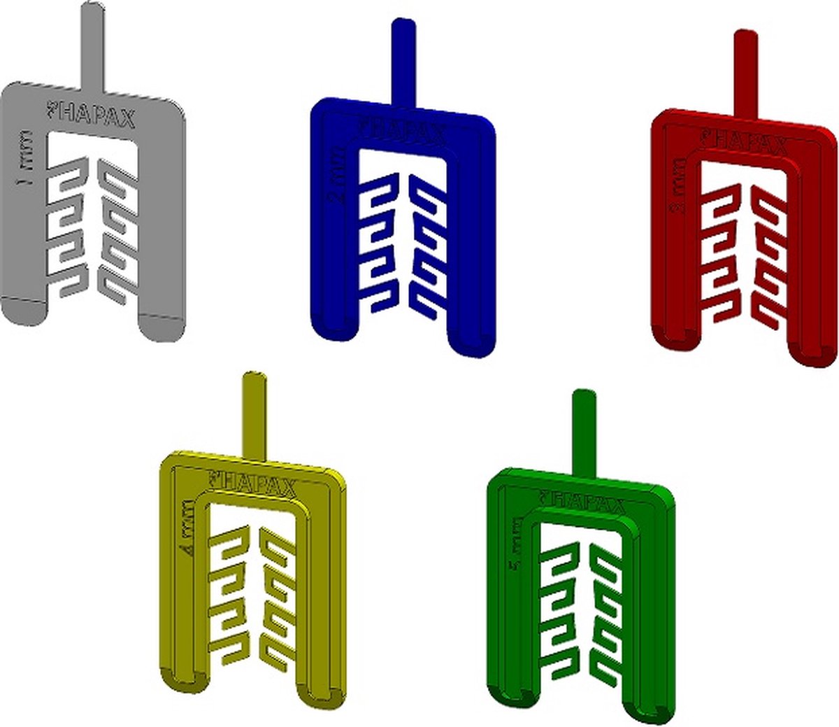 HAPAX - uitvulplaatjes rood 3mm - zak 20 stuks