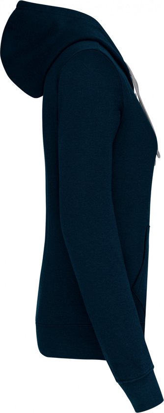 Sweatshirt Dames XS Kariban Lange mouw Navy / Fine Grey 80% Katoen, 20% Polyester