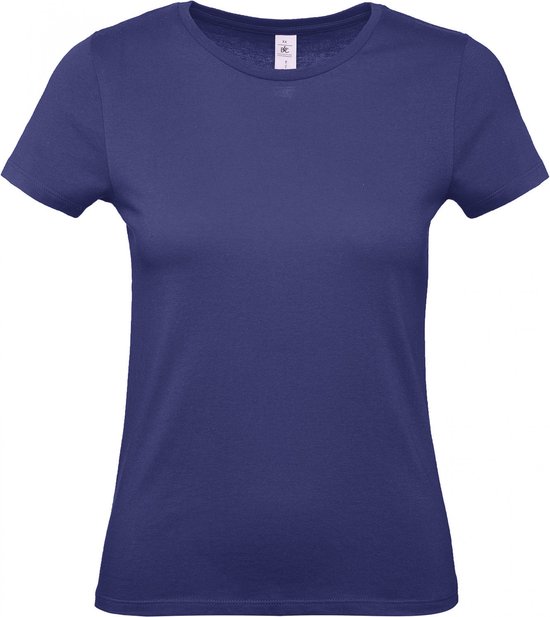 T-shirt Dames S B&C Ronde hals Korte mouw Electric Blue 100% Katoen