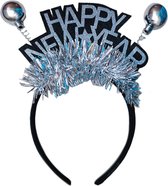 Happy New Year Diadeem Oud en Nieuw Versiering Feesthoedjes Volwassenen Nieuwjaar Decoratie Zilver -1 Stuk
