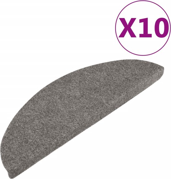 vidaXL - Trapmatten - zelfklevend - 10 - st - 56x17x3 - cm - grijs