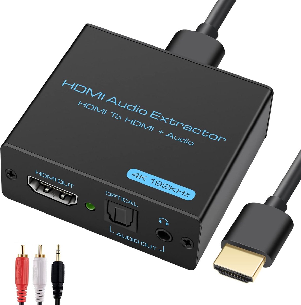 HDMI Audio Extractor 4K HDMI optische splitteradapter 3,5 mm stereo + L/R Audio out ondersteunt 5.1 HDCP 3D 1080P Dolby Digital DTS PCM