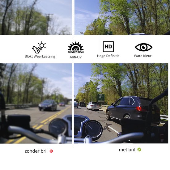Redbike Milwaukee Motorbril - Helder Glas - Motorbril Heren - Motorhelm Zonnebril - Motor Zonnebrillen Heren - Zwart — afbeelding 2